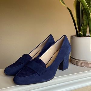 🆕 Alex Marie Navy Suede Loafer Heels